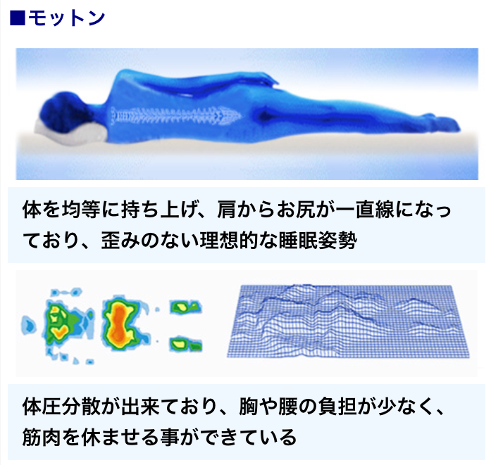 モットンは理想的な寝姿勢を実現可能