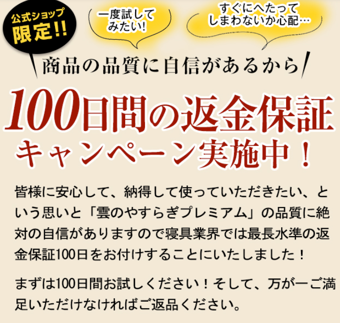 �ԋ��ۏ؂�100����